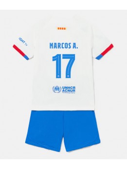 Billige Barcelona Marcos Alonso #17 Bortedraktsett Barn 2023-24 Kortermet (+ Korte bukser)